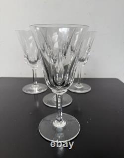 Lot de 4 Verres à Vin Cristal Saint Louis Cerdagne Signés 18 cm