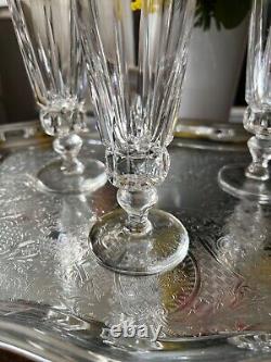 Lot de 4 flûtes à champagne Cristal Saint-Louis modèle Guernesey signées TBE