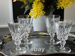 Lot de 4 verres à vin rouge Cristal Saint-Louis modèle Guernesey signés TBE