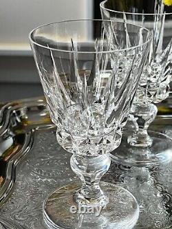 Lot de 4 verres à vin rouge Cristal Saint-Louis modèle Guernesey signés TBE