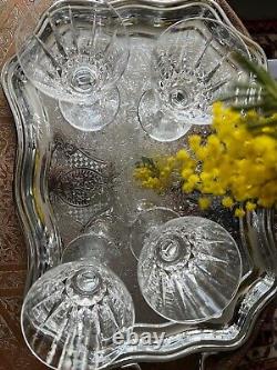 Lot de 4 verres à vin rouge Cristal Saint-Louis modèle Guernesey signés TBE