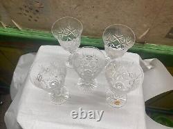 Lot de 5 verre a vin en cristal taille main non signer st louis ou autres