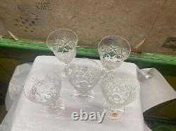 Lot de 5 verre a vin en cristal taille main non signer st louis ou autres