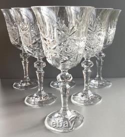 Lot de 6 Verres à eau en Cristal Taillé Saint Louis, Baccarat Haut 18,3 cm