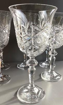 Lot de 6 Verres à eau en Cristal Taillé Saint Louis, Baccarat Haut 18,3 cm