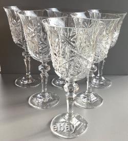 Lot de 6 Verres à eau en Cristal Taillé Saint Louis, Baccarat Haut 18,3 cm