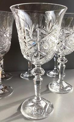 Lot de 6 Verres à eau en Cristal Taillé Saint Louis, Baccarat Haut 18,3 cm