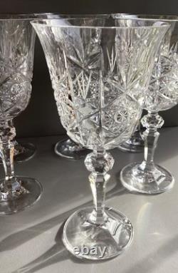 Lot de 6 Verres à eau en Cristal Taillé Saint Louis, Baccarat Haut 18,3 cm