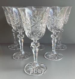 Lot de 6 Verres à vin en Cristal Taillé Saint Louis, Baccarat Haut 17 cm