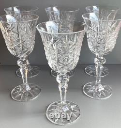 Lot de 6 Verres à vin en Cristal Taillé Saint Louis, Baccarat Haut 17 cm