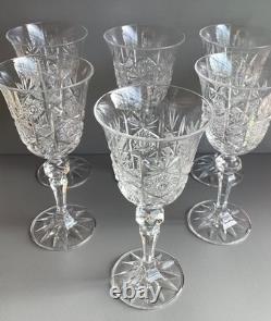 Lot de 6 Verres à vin en Cristal Taillé Saint Louis, Baccarat Haut 17 cm