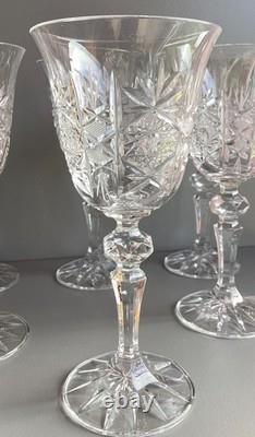 Lot de 6 Verres à vin en Cristal Taillé Saint Louis, Baccarat Haut 17 cm