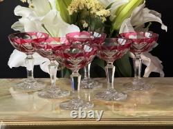 Lot de 6 coupes à champagne Cristal Saint Louis rouges très bon état années 30