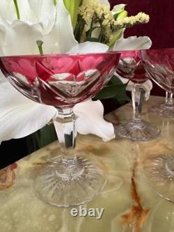 Lot de 6 coupes à champagne Cristal Saint Louis rouges très bon état années 30