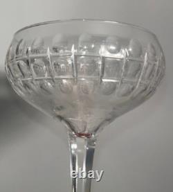 Lot de 6 coupes à champagne en cristal taillé -Art déco Baccarat Saint-Louis