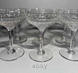 Lot de 6 coupes à champagne en cristal taillé -Art déco Baccarat Saint-Louis