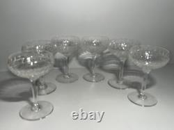 Lot de 6 coupes à champagne en cristal taillé -Art déco Baccarat Saint-Louis