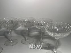 Lot de 6 coupes à champagne en cristal taillé -Art déco Baccarat Saint-Louis