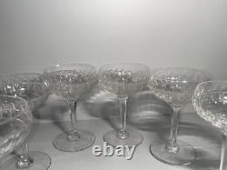 Lot de 6 coupes à champagne en cristal taillé -Art déco Baccarat Saint-Louis