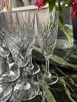 Lot de 6 flûtes à champagne Cristal Saint Louis modèle Chantilly très bon état