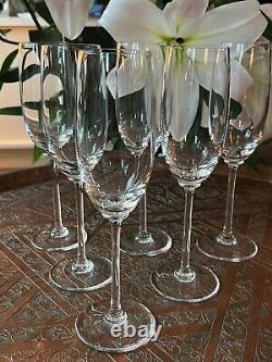 Lot de 6 flûtes à champagne Cristal Saint Louis modèle Eurydice signées TBE