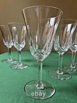 Lot de 6 verres à eau en cristal Saint Louis signés Modèle Lasalle H 18 cm