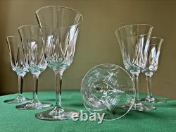 Lot de 6 verres à eau en cristal Saint Louis signés Modèle Lasalle H 18 cm