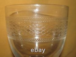Lot de 6 verres à eau vin cristal Baccarat Saint-Louis frise gravée H 15 cm