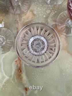 Lot de 6 verres à vin Cristal Saint Louis rouges très bon état années 30