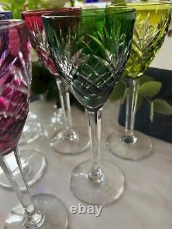 Lot de 6 verres roemers Cristal Saint Louis modèle Chantilly très bon état