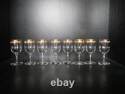 Lot de 8 verres à vin rouge en cristal gravé doré Baccarat Saint ST Louis