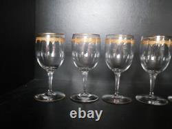 Lot de 8 verres à vin rouge en cristal gravé doré Baccarat Saint ST Louis
