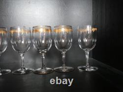 Lot de 8 verres à vin rouge en cristal gravé doré Baccarat Saint ST Louis