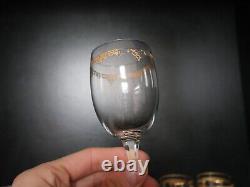 Lot de 8 verres à vin rouge en cristal gravé doré Baccarat Saint ST Louis