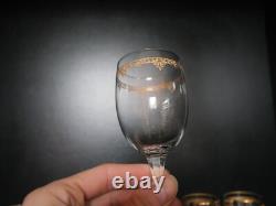 Lot de 8 verres à vin rouge en cristal gravé doré Baccarat Saint ST Louis