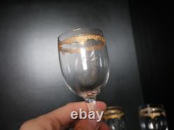 Lot de 8 verres à vin rouge en cristal gravé doré Baccarat Saint ST Louis