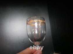 Lot de 8 verres à vin rouge en cristal gravé doré Baccarat Saint ST Louis