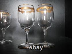 Lot de 8 verres à vin rouge en cristal gravé doré Baccarat Saint ST Louis