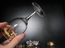 Lot de 8 verres à vin rouge en cristal gravé doré Baccarat Saint ST Louis