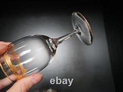 Lot de 8 verres à vin rouge en cristal gravé doré Baccarat Saint ST Louis