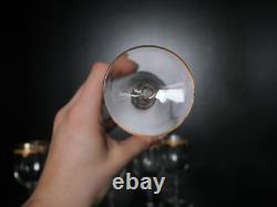 Lot de 8 verres à vin rouge en cristal gravé doré Baccarat Saint ST Louis