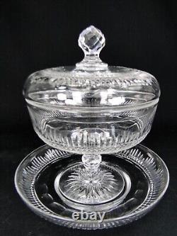 MAGNIFIQUE CONFITURIER CRISTAL ST LOUIS TAILLE COMPLET 3 PCES PARFAIT ETAT 19ème