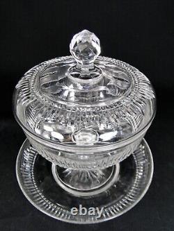 MAGNIFIQUE CONFITURIER CRISTAL ST LOUIS TAILLE COMPLET 3 PCES PARFAIT ETAT 19ème