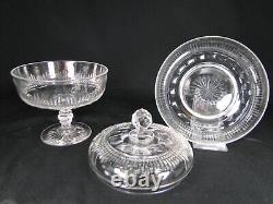 MAGNIFIQUE CONFITURIER CRISTAL ST LOUIS TAILLE COMPLET 3 PCES PARFAIT ETAT 19ème