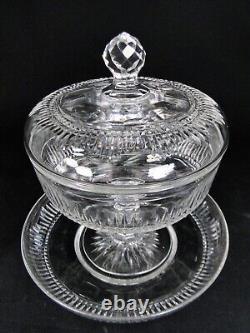 MAGNIFIQUE CONFITURIER CRISTAL ST LOUIS TAILLE COMPLET 3 PCES PARFAIT ETAT 19ème