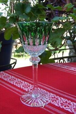 MAGNIFIQUE VERRE CRISTAL VERT MODELE TOMMY DE SAINT-LOUIS 19,8cm