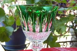 MAGNIFIQUE VERRE CRISTAL VERT MODELE TOMMY DE SAINT-LOUIS 19,8cm