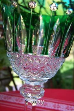 MAGNIFIQUE VERRE CRISTAL VERT MODELE TOMMY DE SAINT-LOUIS 19,8cm