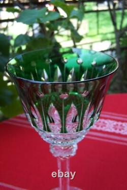 MAGNIFIQUE VERRE CRISTAL VERT MODELE TOMMY DE SAINT-LOUIS 19,8cm