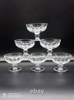 Magnifique lot de 6 Coupes à champagne en Cristal de SAINT-LOUIS, signé